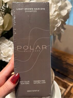 Polar Hair Care Light Brown Hair Dye Shampoo 200ml Natural Gray Coverage
